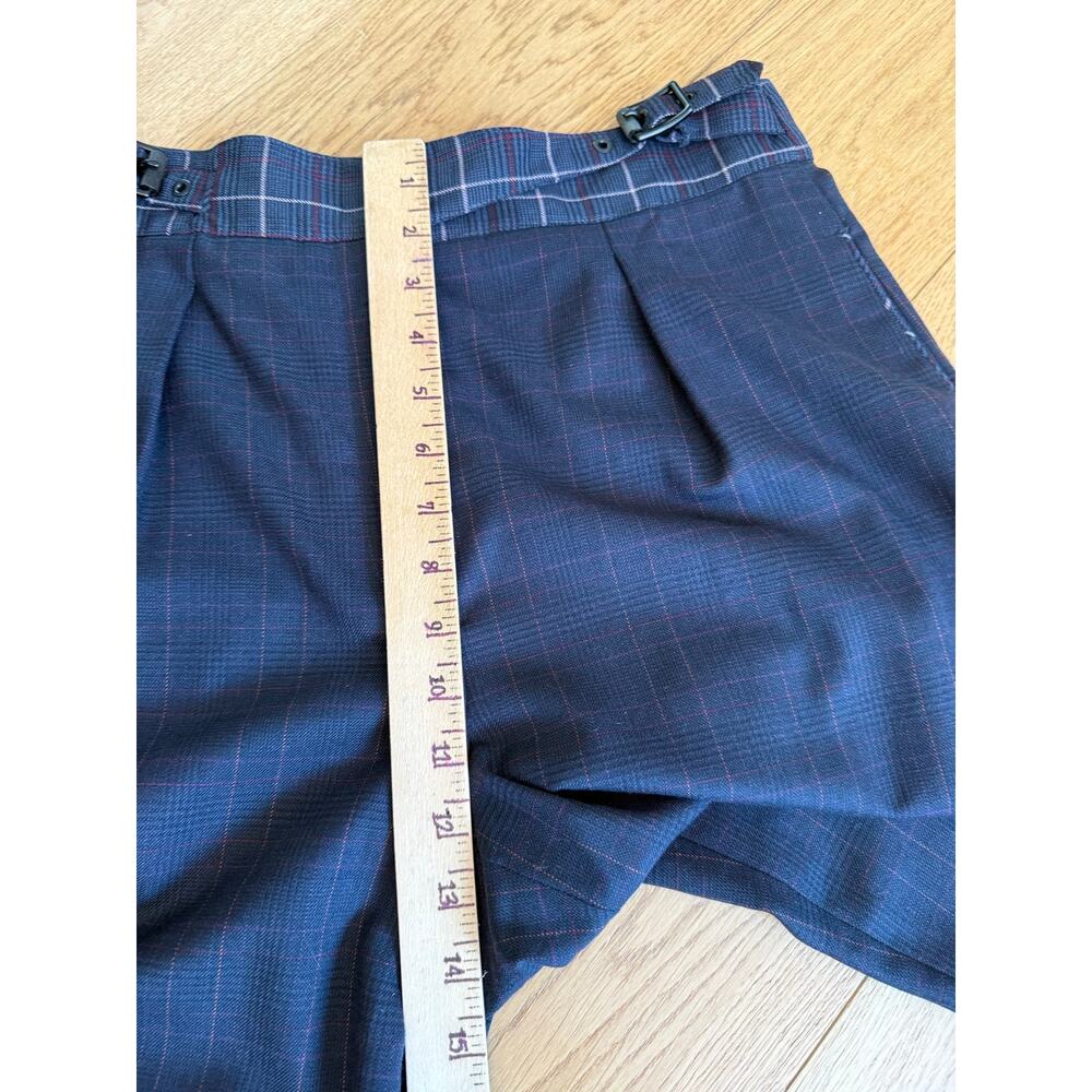 rag & bone James Plaid Wool-Blend Trousers Women’s Size 8 Navy Buckle Back - Picture 12 of 13
